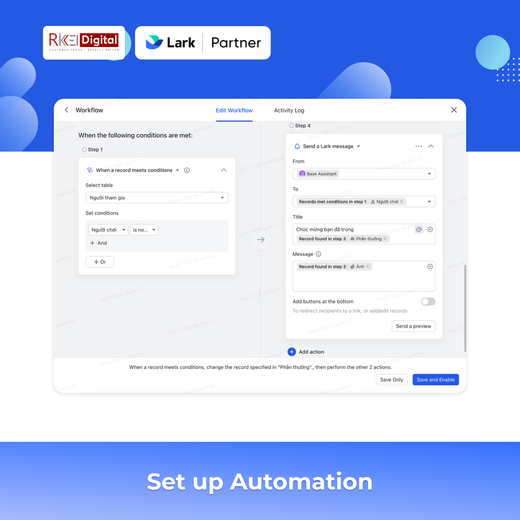 Thiết lập automation